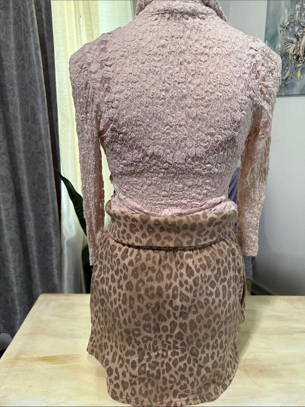 PINK Victoria's Secret Pink/Brown Leopard Fold-Over Mini Skort